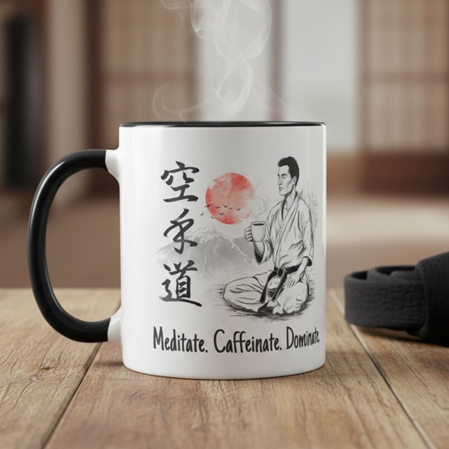 Caneca Karate - Medite. Cafeine-se. Domine. (Criador carregado)