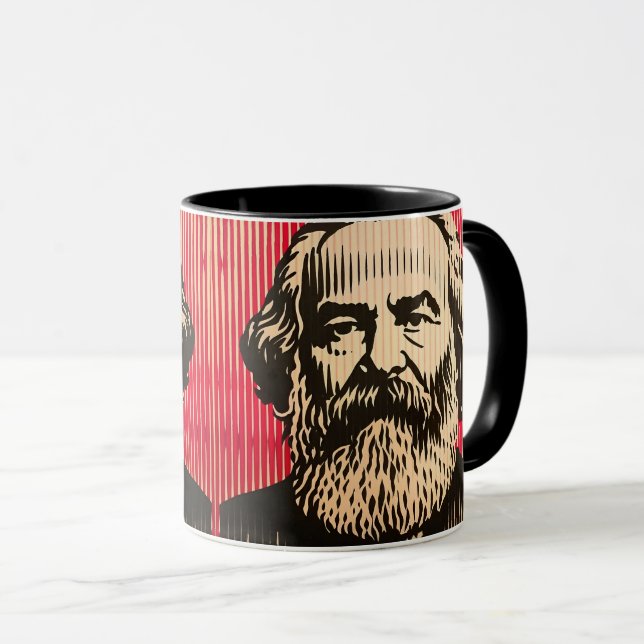 Caneca Karl Marx in BAUHAUS optical illusion style (Frente Esquerda)