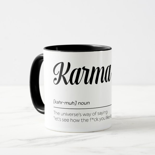 Caneca Karma Definition Engraçado (Frente Esquerda)