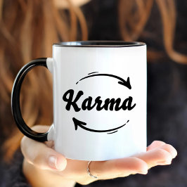 Caneca Karma Fate Funny Cita Vida Moderna Tipografia Pres
