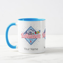 Caneca Katmandu Montanhas Nepal Retro Flagres Souvenir