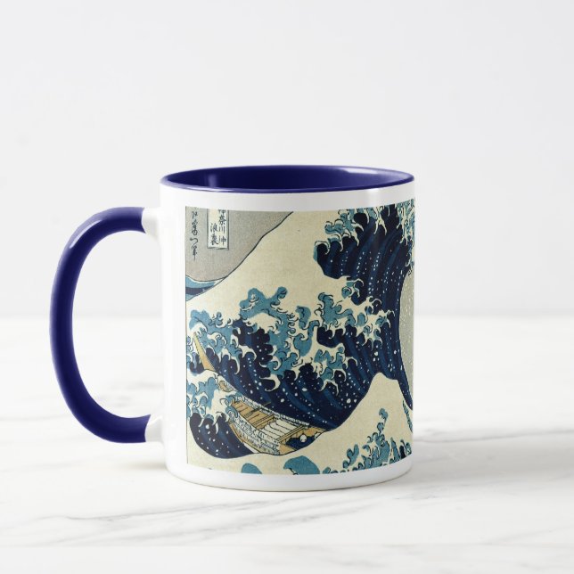Caneca Katsushika Hokusai é a onda de Excelentes de Kanag (Esquerda)