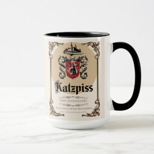 Caneca Katzpiss Mug - Rótulo Alemão do Vinho de Paródia