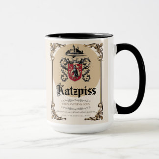 Caneca Katzpiss Mug - Rótulo Alemão do Vinho de Paródia