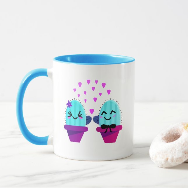 Caneca kawaii cactus love (Com Donut)