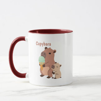 Caneca Kawaii Capybara Coffee Cup, Funny Animal Gift, Aes