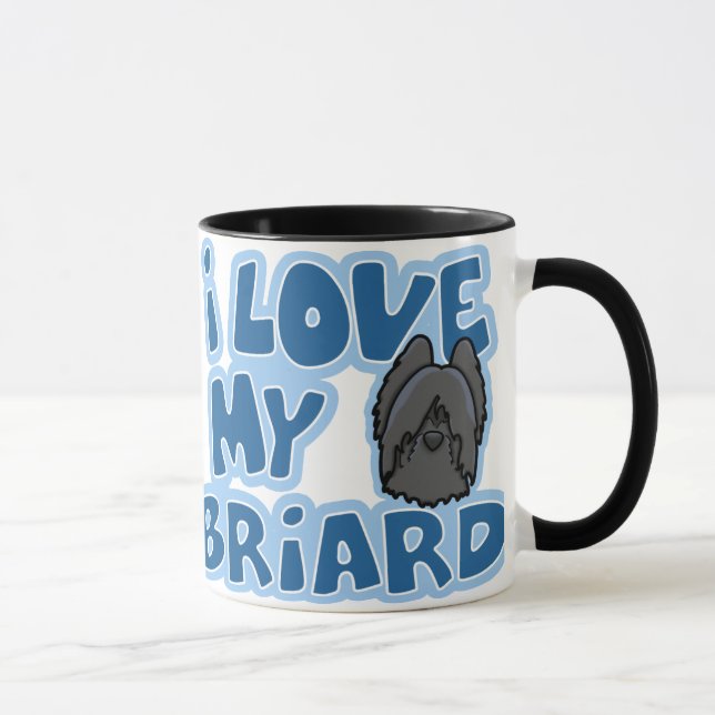Caneca Kawaii eu amo meu Briard (o preto) (Direita)