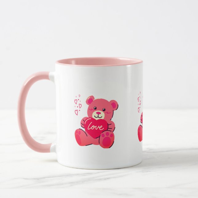 Caneca Kawaii Fluffy Animal Pink (Esquerda)