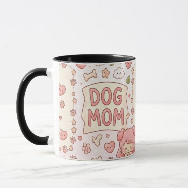 Caneca Kawaii Mãe de Cachorro - caneca fofa para a (Esquerda)