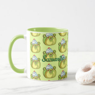 Caneca Kawaii Matcha - Bolo Roll Bear