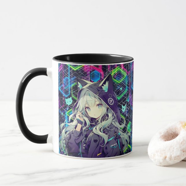 Caneca Kawaii Neko Girl (Com Donut)