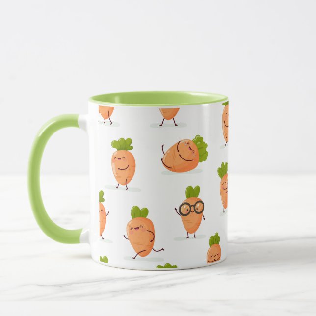 Caneca Kawaii pattern of fun carrots (Esquerda)
