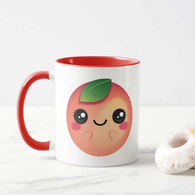 Caneca Kawaii Peach (Com Donut)