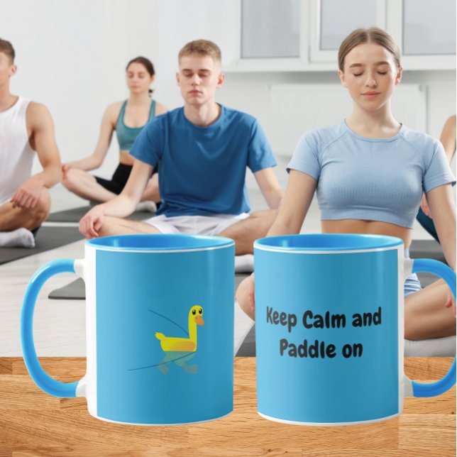 Caneca Keep Calm and Paddle On Cute Motivational Ducks (Criador carregado)