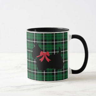 Caneca Kelly green Scottish Terrier white/black xadrez