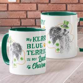 Caneca Kerry Blue Terrier Lucky Charcky Charm Irish Dog l