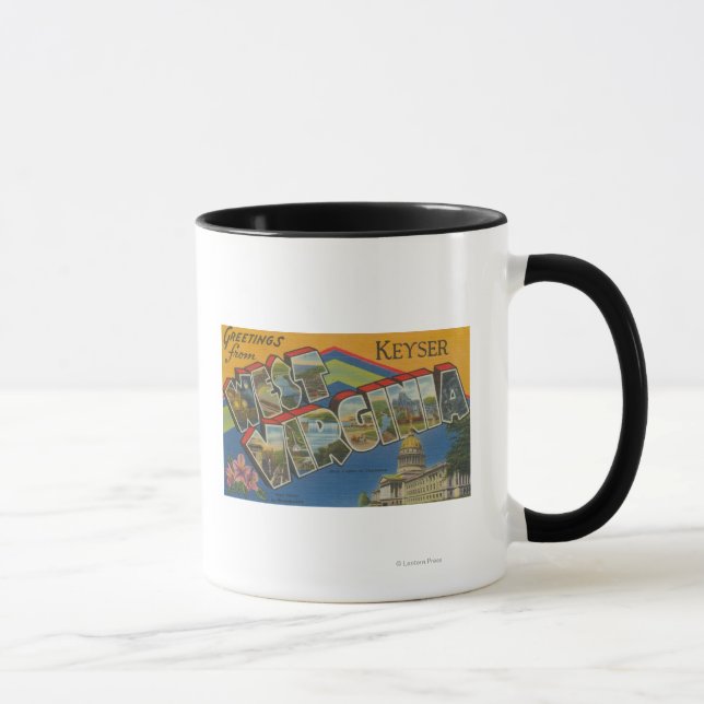 Caneca Keyser, Virgínia Ocidental - Cenas com Letras Gran (Direita)