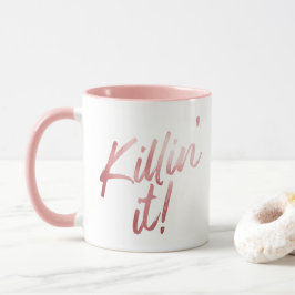 Caneca Killin Dourado cor-de-rosa metálico ele rosa
