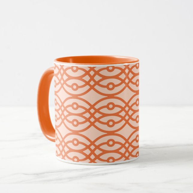 Caneca Kimono impressão, laranja-coral (Frente Esquerda)