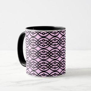 Caneca Kimono impressão, rosa-gelo e preto