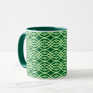 Caneca Kimono impressão, verde escuro e claro