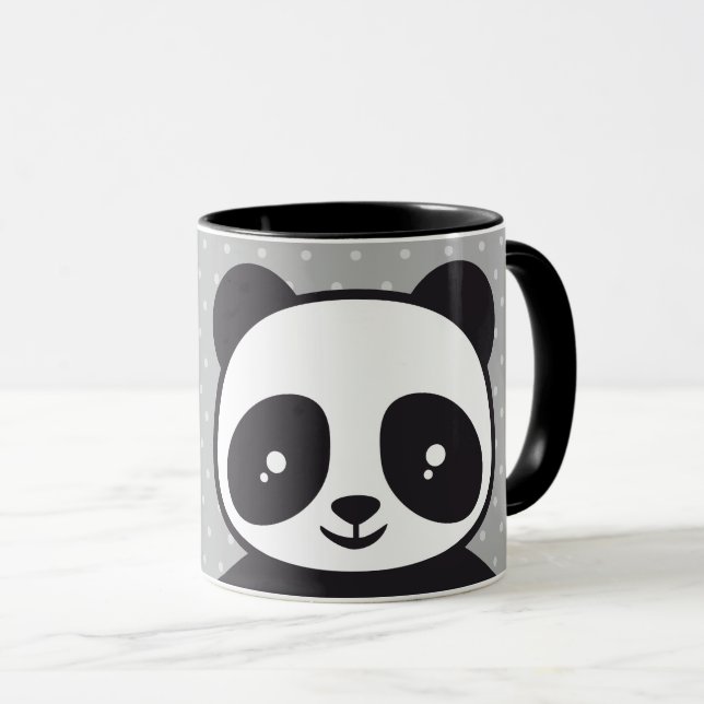 Caneca Kindertasse Pandabär - grau |  (Frente Esquerda)