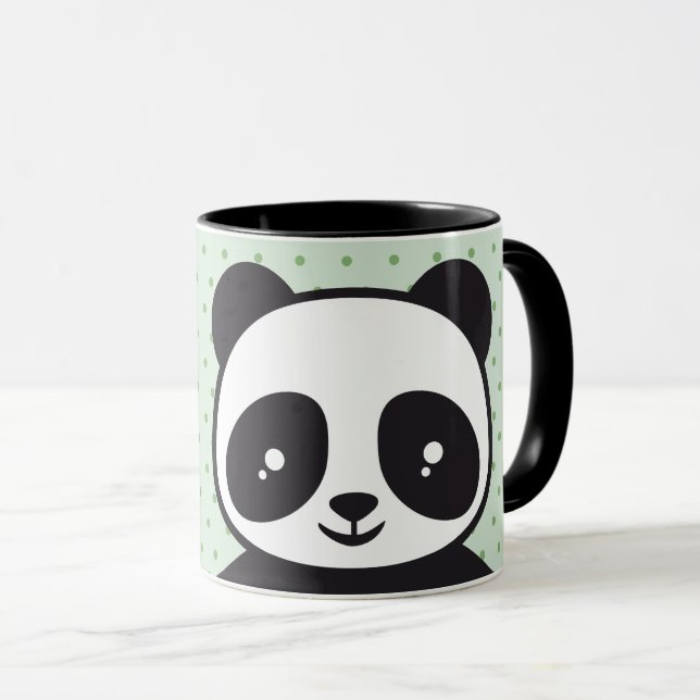 Caneca Kindertasse Pandabär - grün |  (Frente Esquerda)