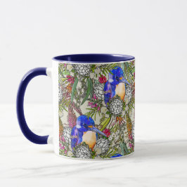 Caneca Kingfisher e Flores Australianas Nativas