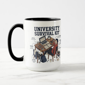 Caneca Kit de Sobrevivência Universitária Engraçado" para