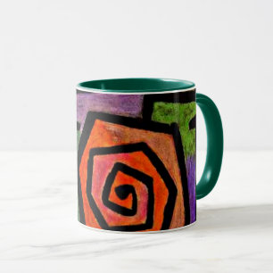 Caneca Klee - Rosas heróicas, trabalho de arte de abstra