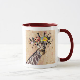 Caneca Klimt Giraffe   Coroa De Flores