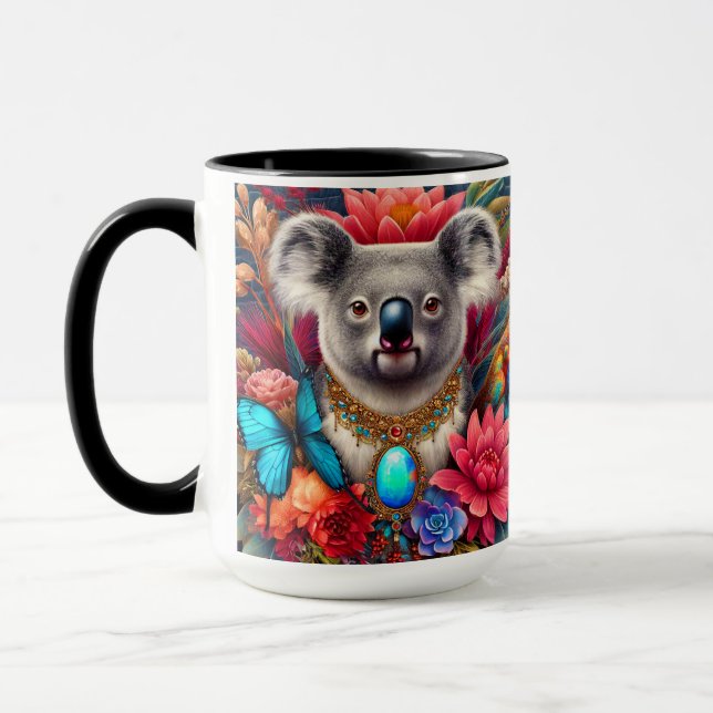 Caneca Koala Bear australiano Native Floral Art Mug (Esquerda)