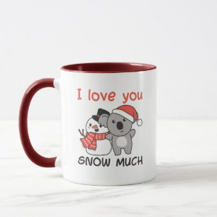 Caneca Koala Eu Te Amo Neve Muito Snowman Pun