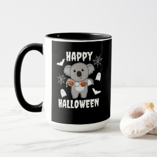 Caneca Koala Happy Halloween Pumpkin Bat Costume