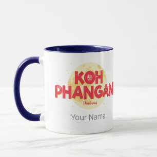 Caneca Koh Phangan com a ilha de colheita de lua Tailândi