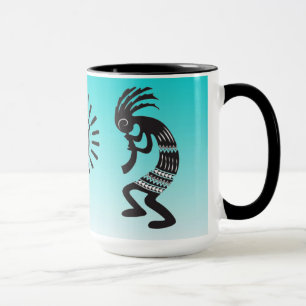 Caneca Kokopelli com símbolo nativo americano do sol
