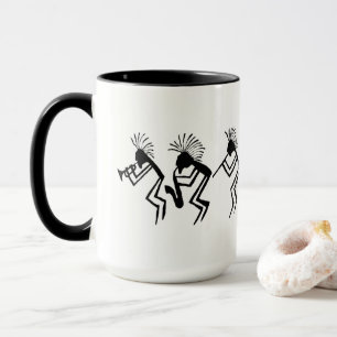 Caneca Kokopelli Horn e Flute Player Petroglicph