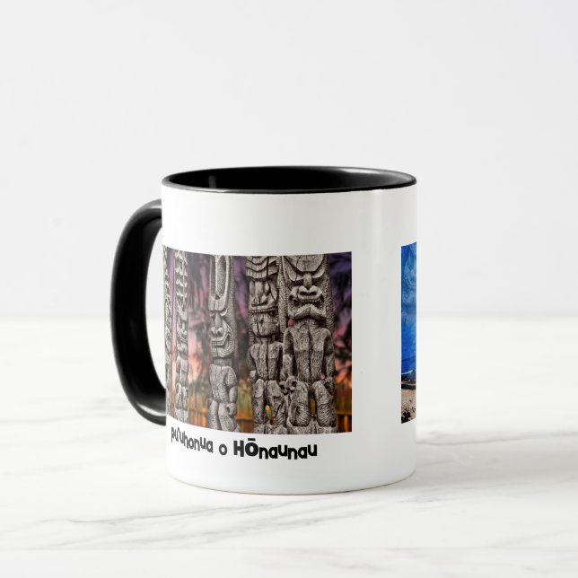 Caneca Kona, Havaí, Puuhonua O Honaunau, (Frente Esquerda)