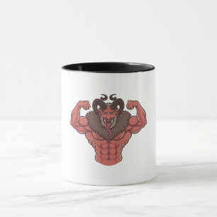 Caneca Krampus Assustador Natal Flexionando Músculo Fitne