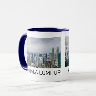 Caneca Kuala Lumpur Malásia Skyline Vintage Souvenir