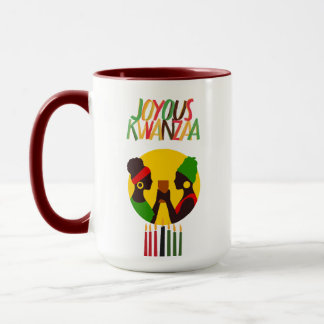 Caneca Kwanzaa Coffee Mug com Acentos Vermelhos, 15 oz