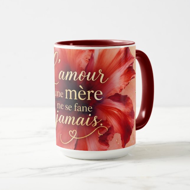 Caneca L’amour d’une mère ne se fane jamais  (Frente Esquerda)