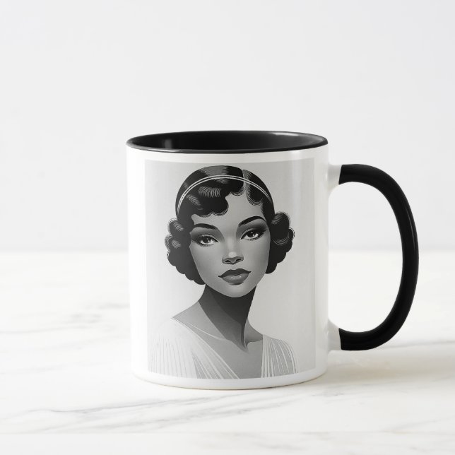 Caneca L’élégance intemporelle d’une jeune femme. (Direita)