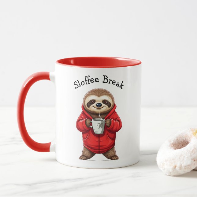Caneca Lã Com Café Quebra Engraçada Coffee Mug (Com Donut)