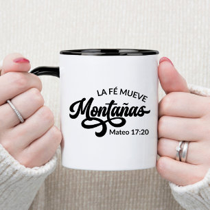 Caneca La Fé Mueve Montañas Espanhol Café Mug