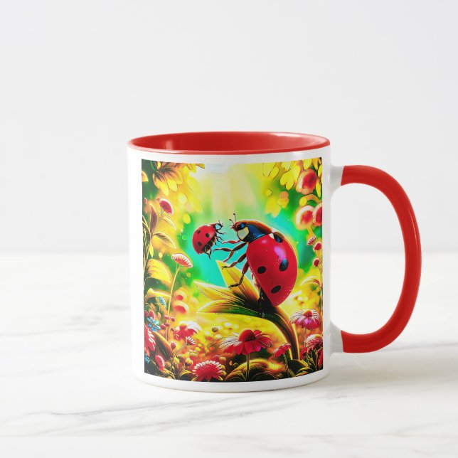 Caneca La jolie coccinelle et son adorable bébé (Direita)