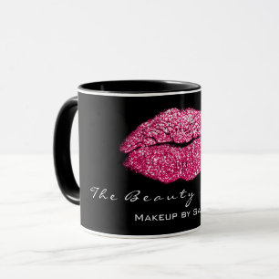 Caneca Lábios de Beijo de Beleza Artista Rosa Brilhante