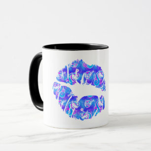 Caneca LÁBIOS DE BEIJO UNICÓRNIO Metálico Iridescente Rox