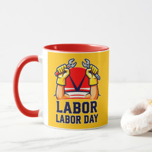 Caneca Labor Day Strong Worker Pride Illustration