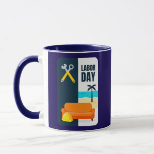 Caneca Labor Day Work and Relax Illustration Shirt